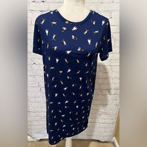 Ellen Degeneres nightgown ED gown With Dogs poly blend knit soft Size Small